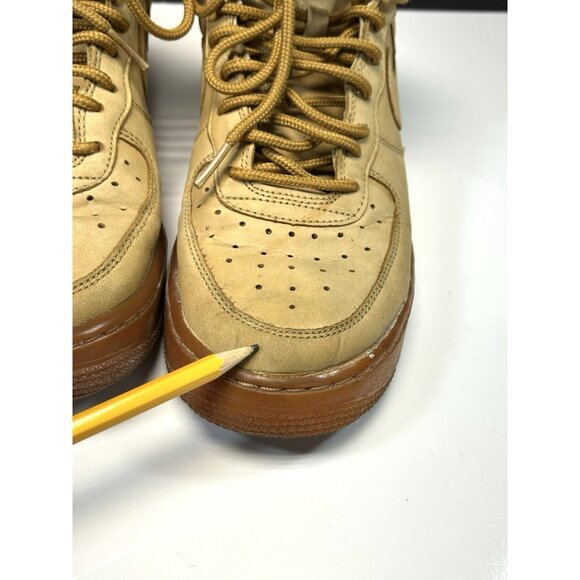 Nike Air Force One High Tops Wheat Sneakers 922066-203 Youth Size 7 - Picture 7 of 16